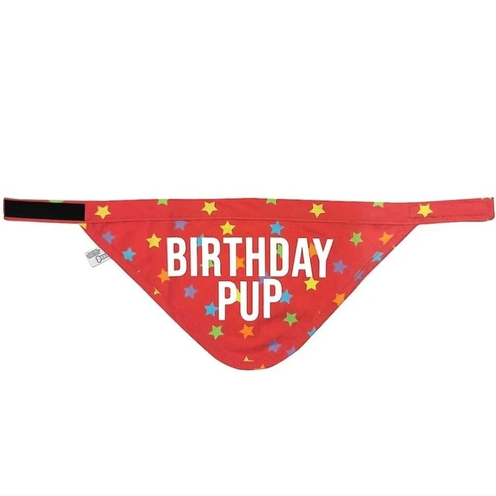 Woof Birthday Pup Bandana Small to Medium Dogs 13 to 15 Inch Adjustable Neck New